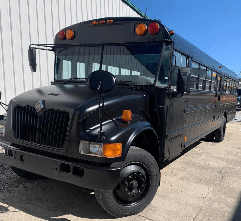 converted school bus - party bus outside